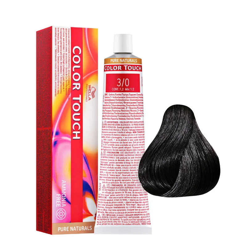 Wella Color Touch Pure Naturals 3/0 Castano Scuro 60ml - colore semi permanente senza ammoniaca