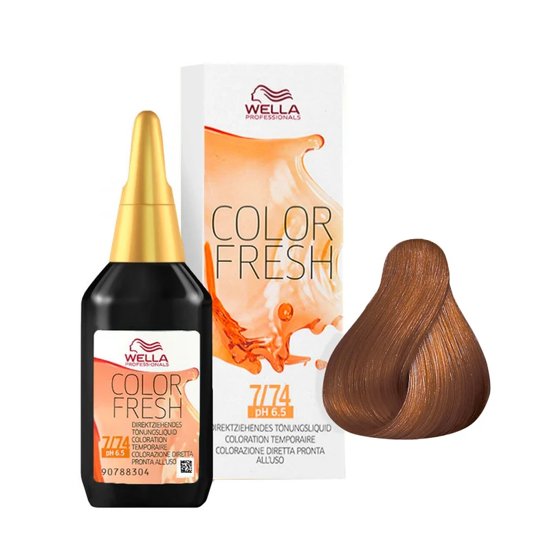 Wella Color Fresh 7/74 Biondo Medio Sabbia Ramato 75ml - riflessante diretto senza ammoniaca
