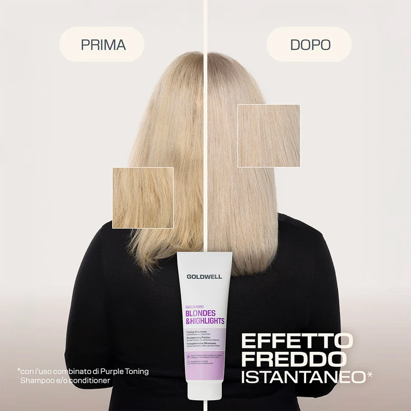 Goldwell Dualsenses Blonde & Highlights Toning Shampoo Purple 250ml - shampoo tonalizzante capelli biondi