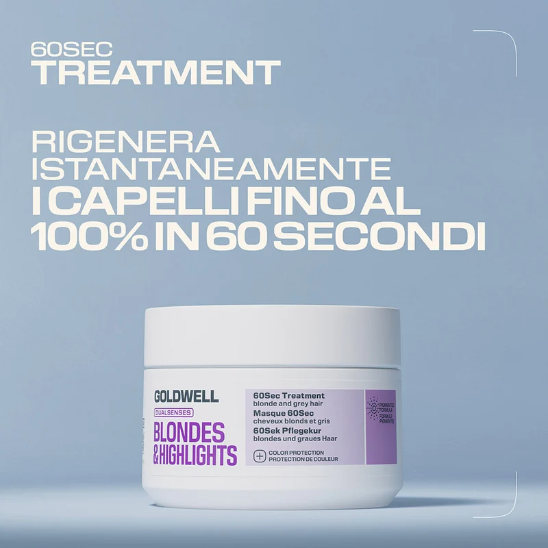 Goldwell Dualsenses Blonde & Highlights Anti-Yellow 60Sec Treatment 200ml - maschera capelli biondi