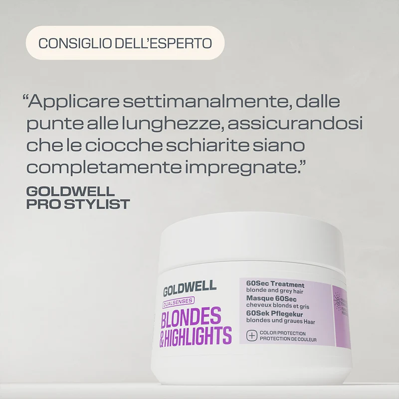 Goldwell Dualsenses Blonde & Highlights Anti-Yellow 60Sec Treatment 200ml - maschera capelli biondi