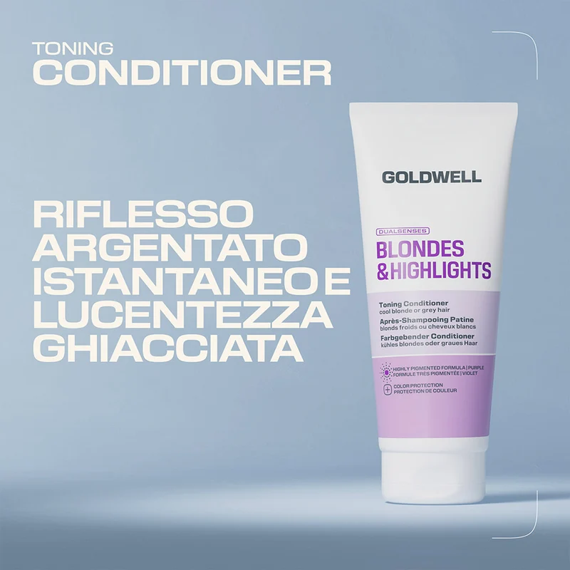 Goldwell Dualsenses Blonde & Highlights Toning Conditioner Purple 200ml - balsamo antigiallo
