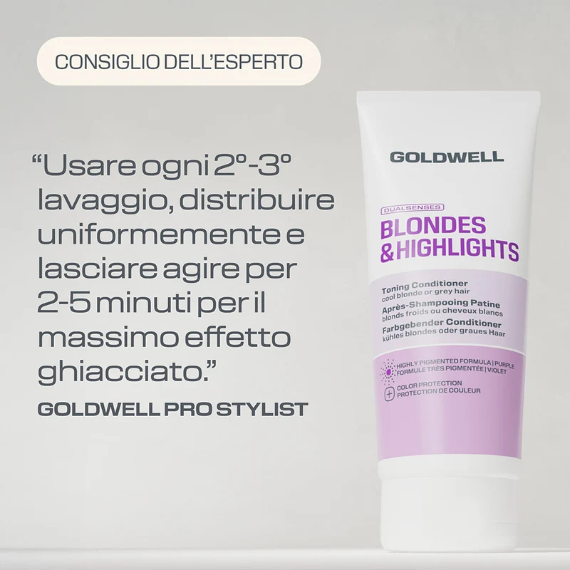 Goldwell Dualsenses Blonde & Highlights Toning Conditioner Purple 200ml - balsamo antigiallo