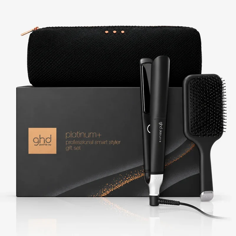 GHD Platinum+ Gift Set Nero, Piastra + Paddle Brush