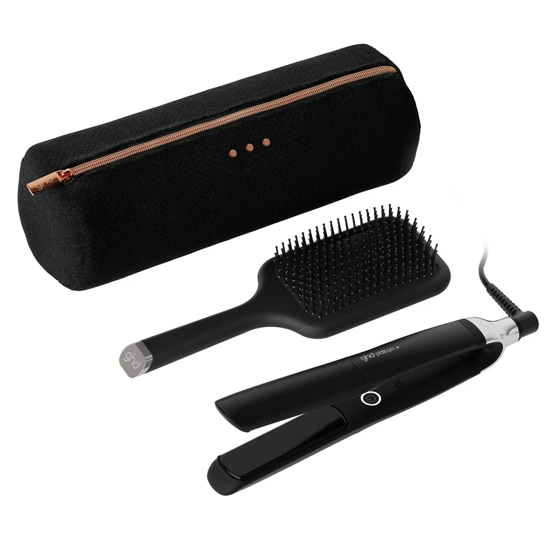 GHD Platinum+ Gift Set Nero, Piastra + Paddle Brush