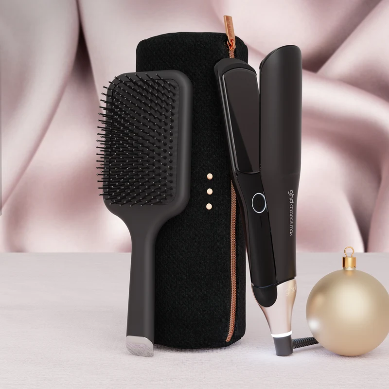 GHD Chronos Max Gift Set Nero, Piastra Larga + Paddle Brush
