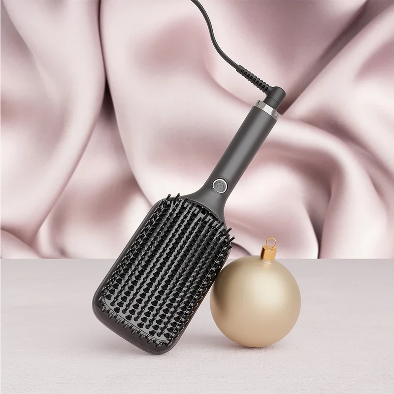 GHD Glide+ Max Gift Set Nero, Spazzola Lisciante + Paddle Brush