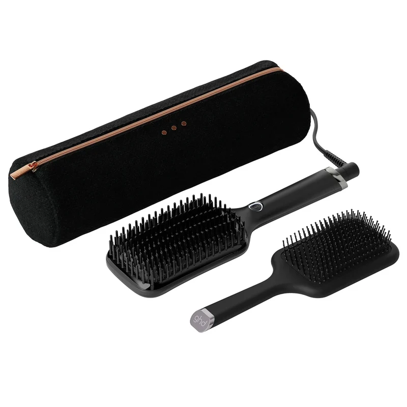 GHD Glide+ Max Gift Set Nero, Spazzola Lisciante + Paddle Brush