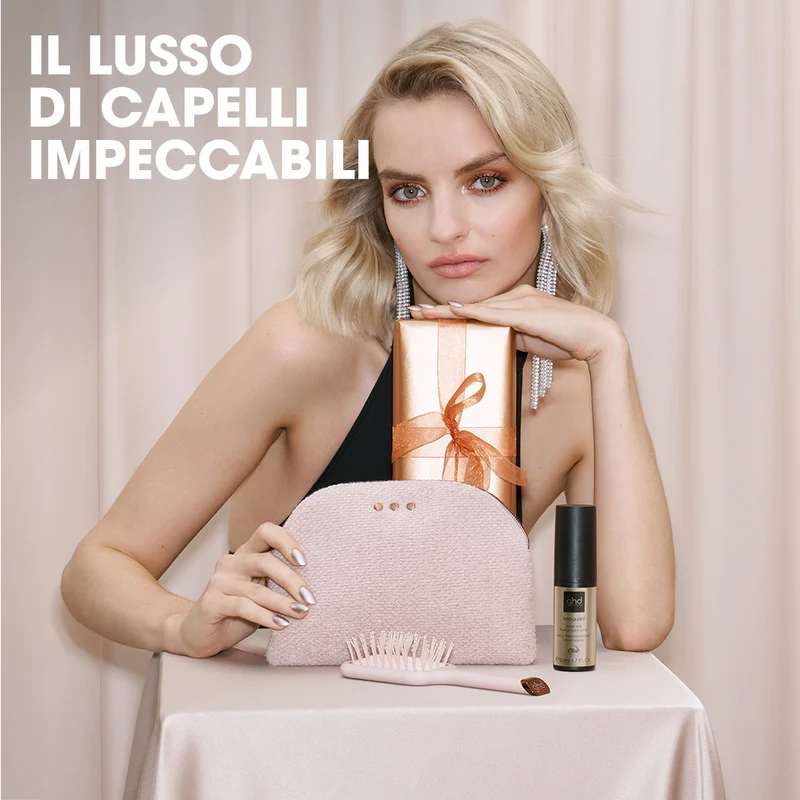 GHD Style Gift Set Cashmere Beige, Bodyguard + Mini Paddle Brush