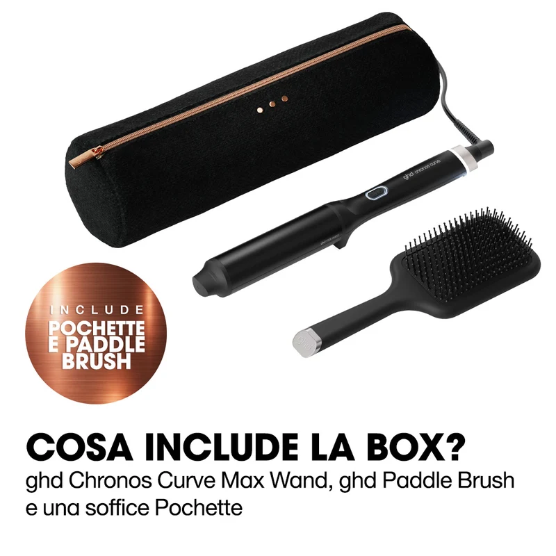 GHD Chronos Curve Max Wand 38 mm, Gift Set Arricciacapelli