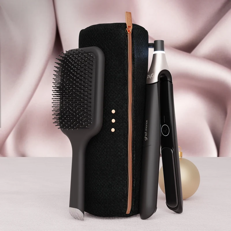 GHD Chronos Gift Set Nero, Piastra + Paddle Brush