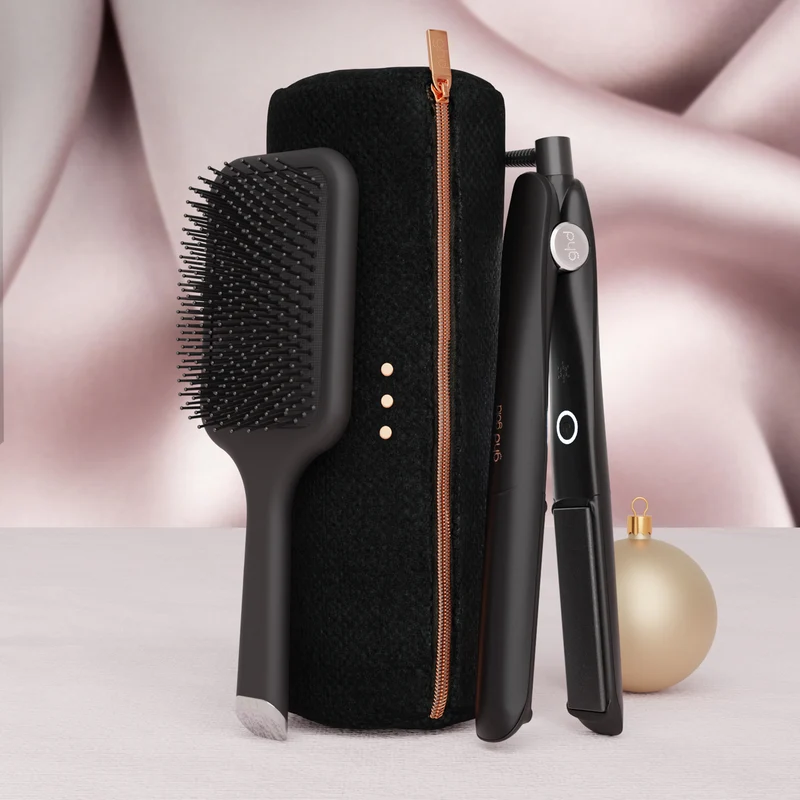 GHD Gold Gift Set Nero, Piastra + Paddle Brush