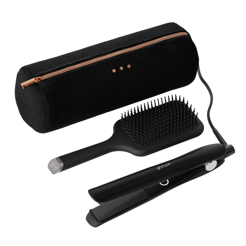 GHD Gold Gift Set Nero, Piastra + Paddle Brush