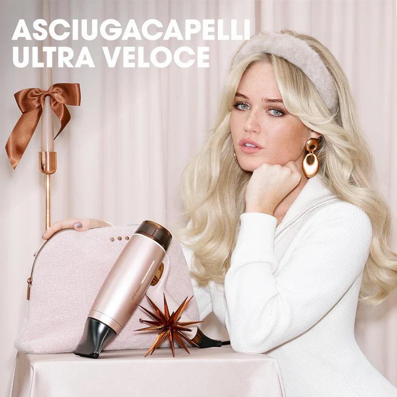 GHD Speed Cashmere Beige, Asciugacapelli Ionico Gift Set