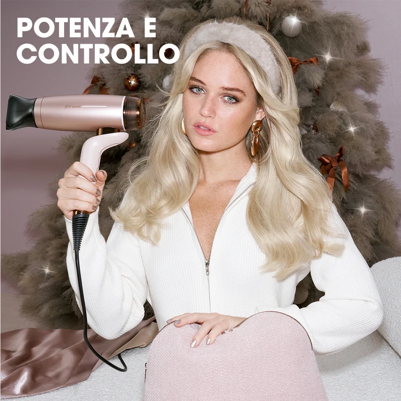 GHD Speed Cashmere Beige, Asciugacapelli Ionico Gift Set