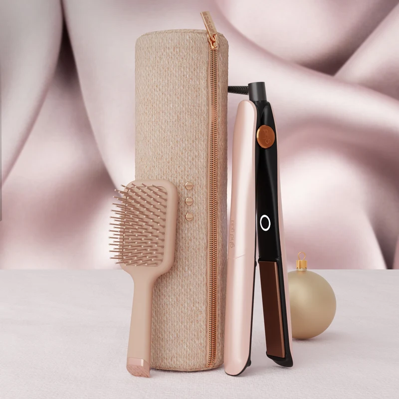 GHD Gold Cashmere Beige, Piastra Gift Set con Spazzola