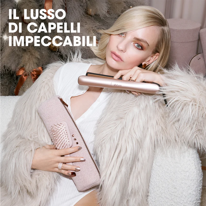 GHD Gold Cashmere Beige, Piastra Gift Set con Spazzola