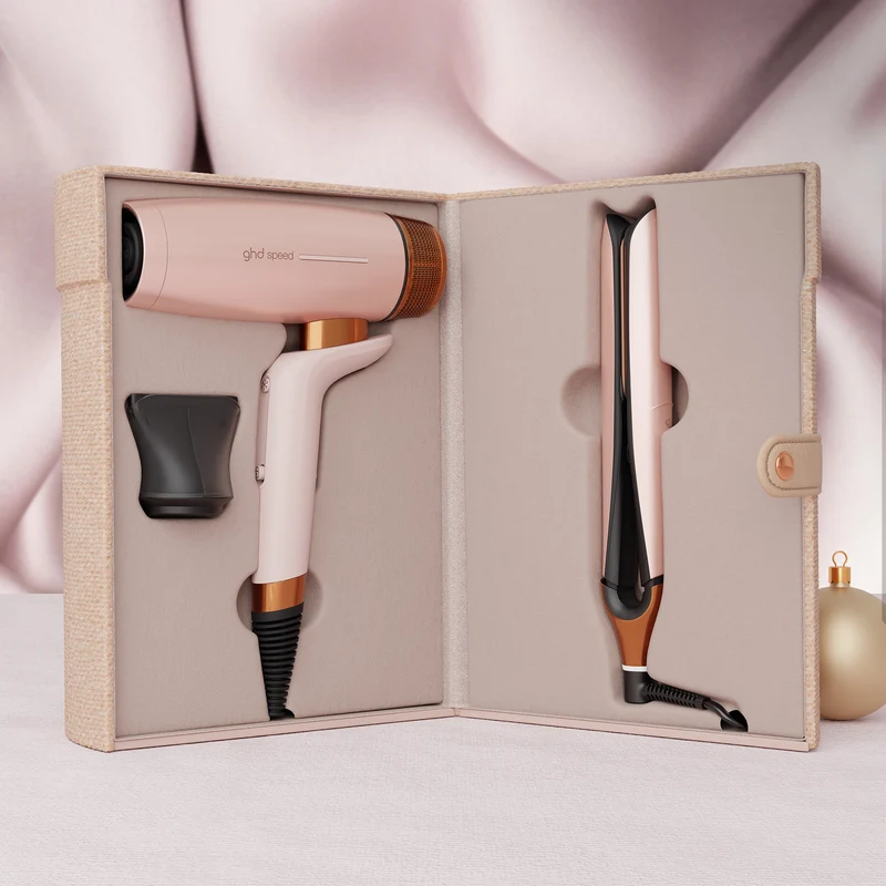 GHD Deluxe Gift Set Cashmere Beige, Chronos + Speed