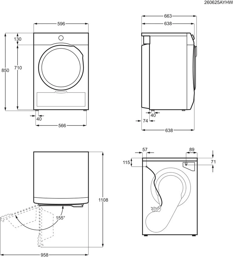 AEG Series 7000 TR7HG18C asciugatrice Libera installazione Caricamento frontale 8 kg Bianco