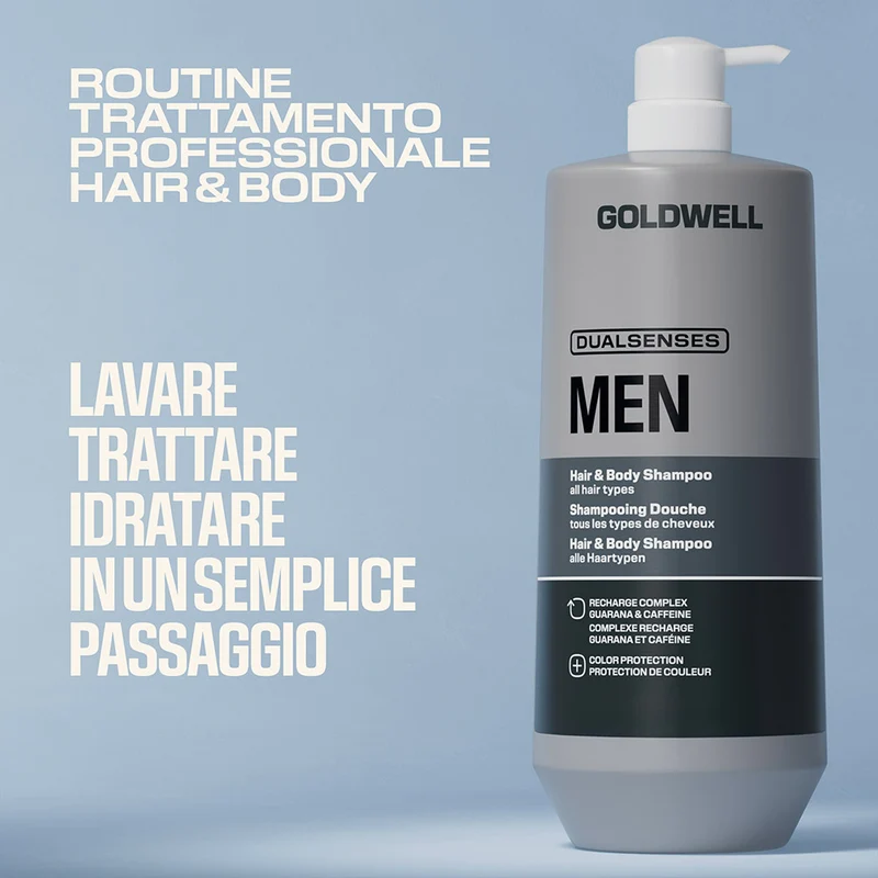 Goldwell Dualsenses Men Hair & Body Shampoo 1000ml - shampoo doccia per tutti i tipi di capelli