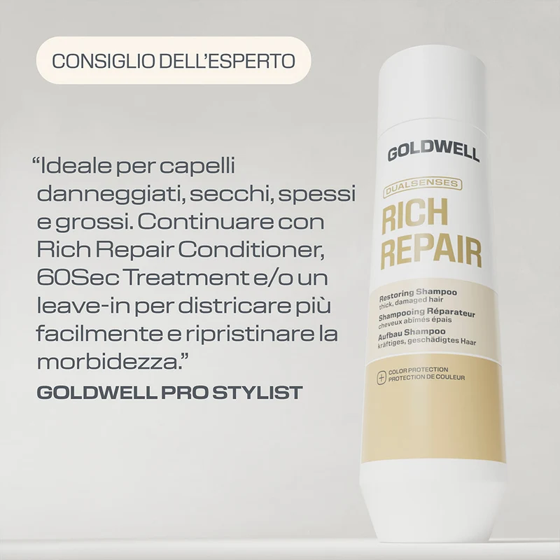 Goldwell Dualsenses Rich Repair Restoring Shampoo 250ml - shampoo capelli danneggiati