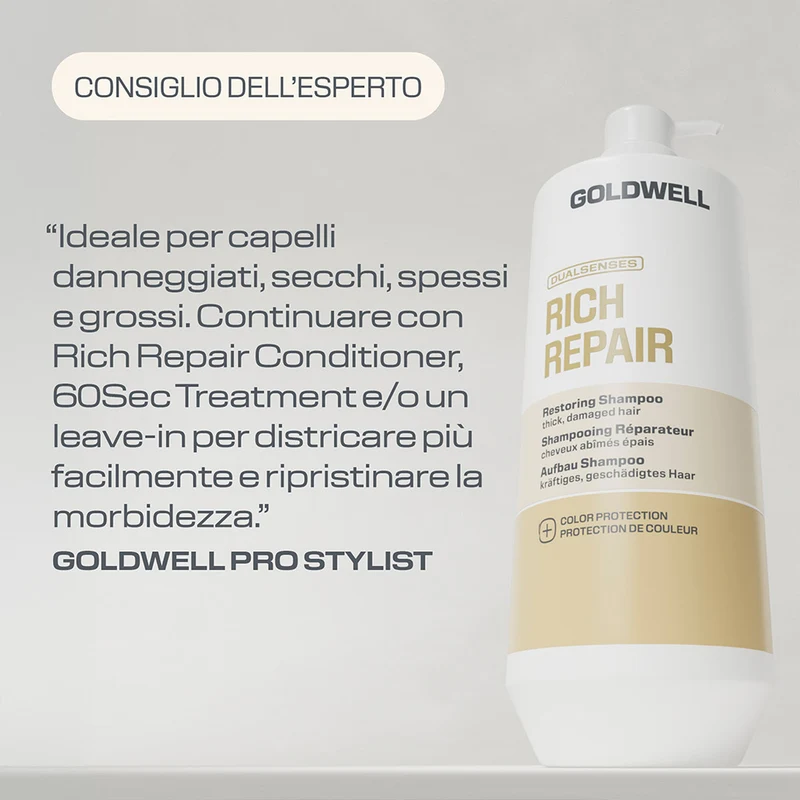 Goldwell Dualsenses Rich Repair Restoring Shampoo 1000ml - shampoo capelli danneggiati
