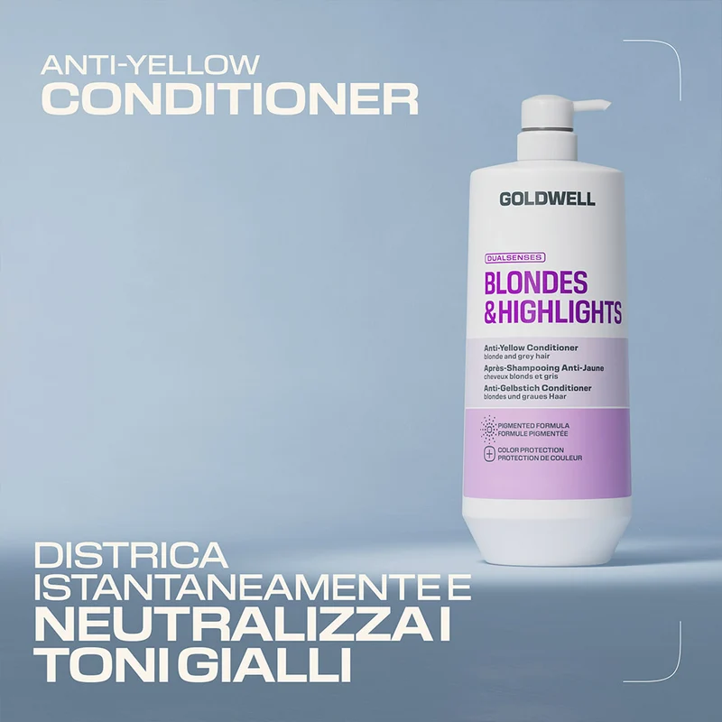 Goldwell Dualsenses Blonde & Highlights Anti-yellow Condtioner 1000ml - balsamo capelli biondi