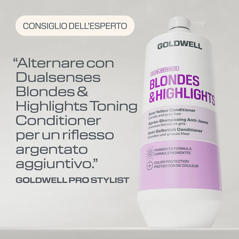 Goldwell Dualsenses Blonde & Highlights Anti-yellow Condtioner 1000ml - balsamo capelli biondi