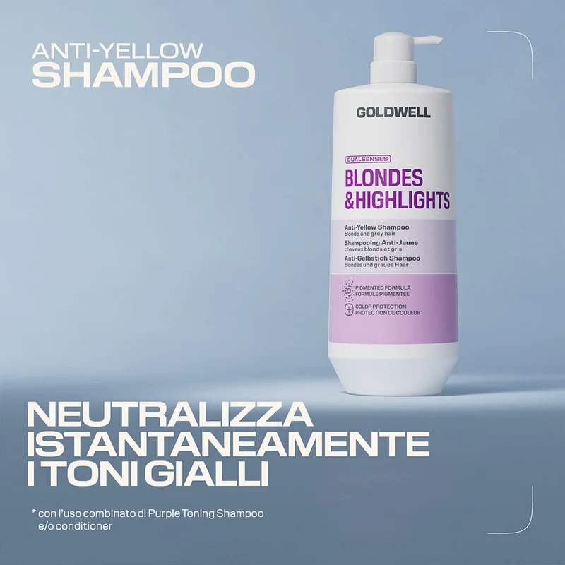 Goldwell Dualsenses Blonde & Highlights Anti-Yellow Shampoo 1000ml - shampoo capelli biondi