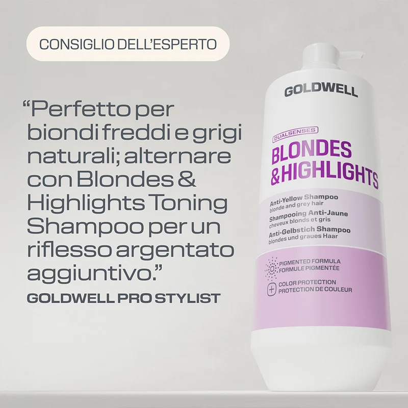 Goldwell Dualsenses Blonde & Highlights Anti-Yellow Shampoo 1000ml - shampoo capelli biondi