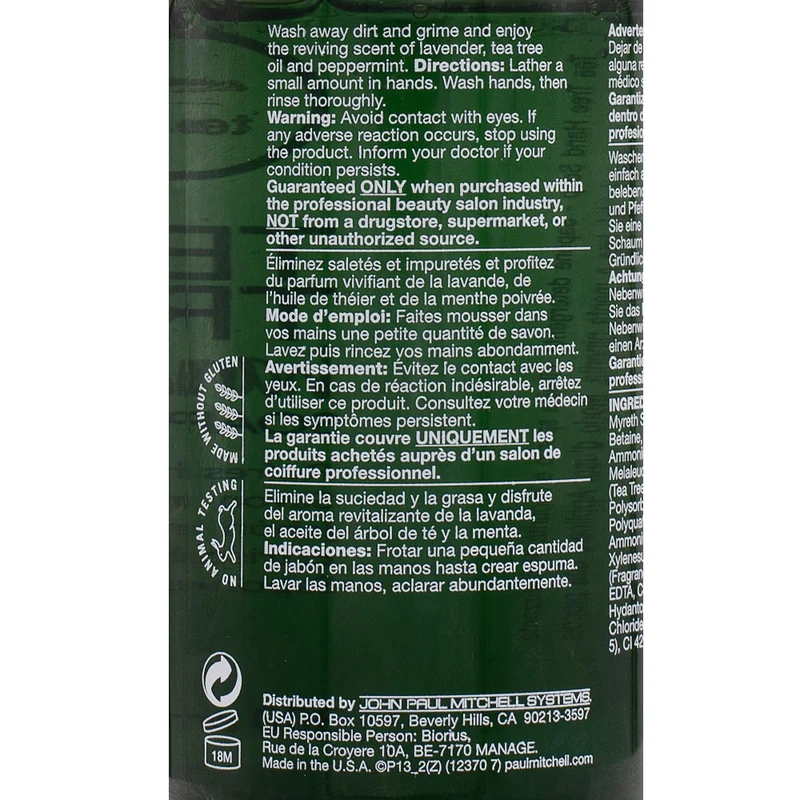 Paul Mitchell Tea Tree Special Hand Soap 300ml - sapone mani
