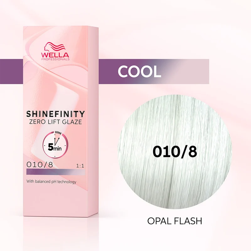 Wella Shinefinity Zero Lift Glaze Opal Flash 010/8 60ml - colorazione demi permanente