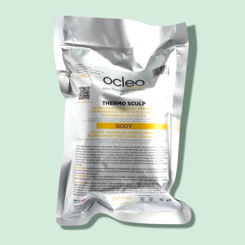 Bendaggio Pronto Termogenico Ad Effetto Caldo Riducente Cellulite - 2 Bende 10 Cm. X 9 Mt. In Estensione - 225Ml