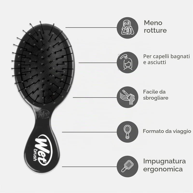 WetBrush Pro Mini Detangler Black - mini spazzola districante