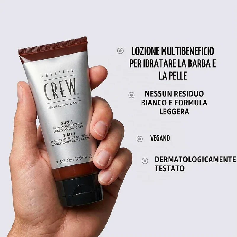 American Crew 2-in-1 Skin Moisturizer & Beard Conditioner 100ml - balsamo idratante pelle e barba