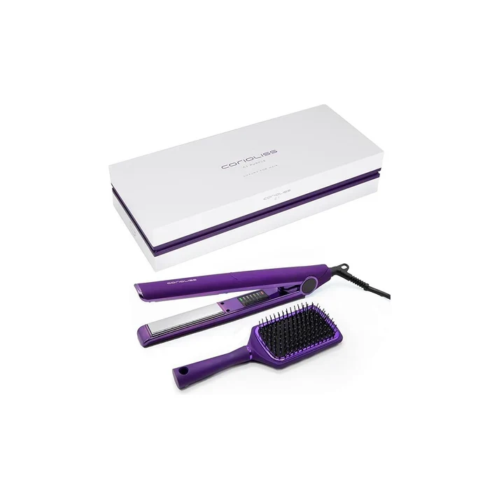 Piastra Capelli Titanium + Spazzola Capelli C1 Chrome Corioliss