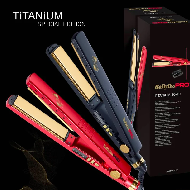 Babyliss Pro Piastra Black Titanium Ionic BAB3091BKTE - piastra con placche in titanio