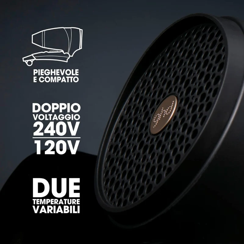 GHD Flight Phon da Viaggio Professionale Nero