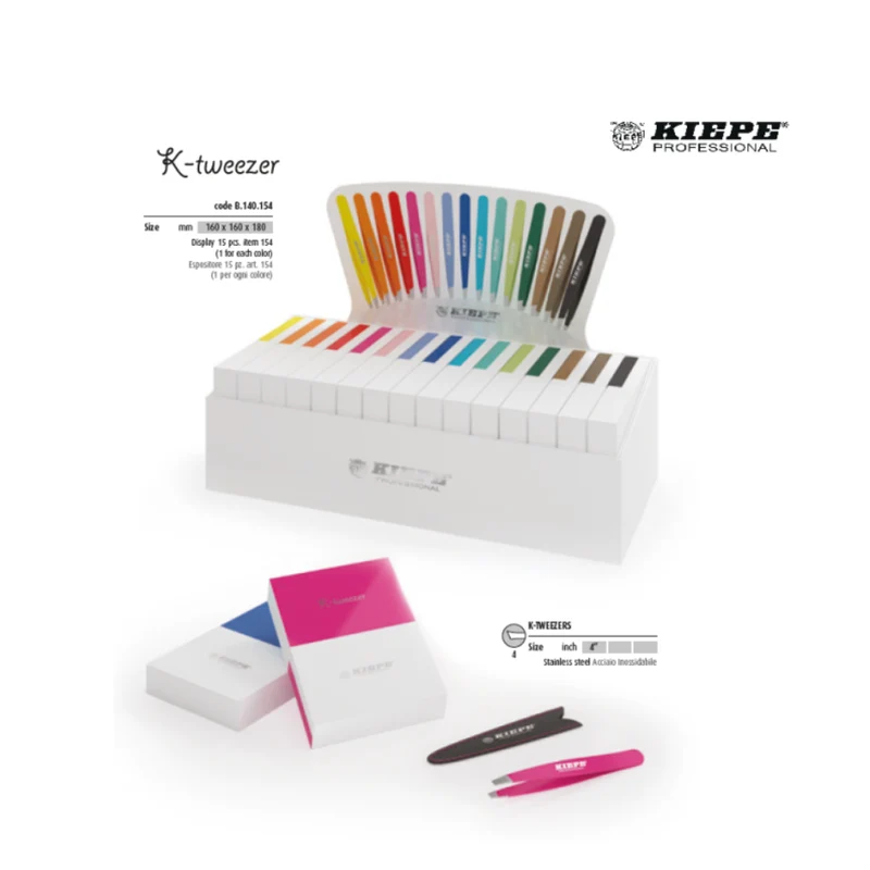 Kiepe K-Tweezer Box Espositore 15 Pinzette Colorate