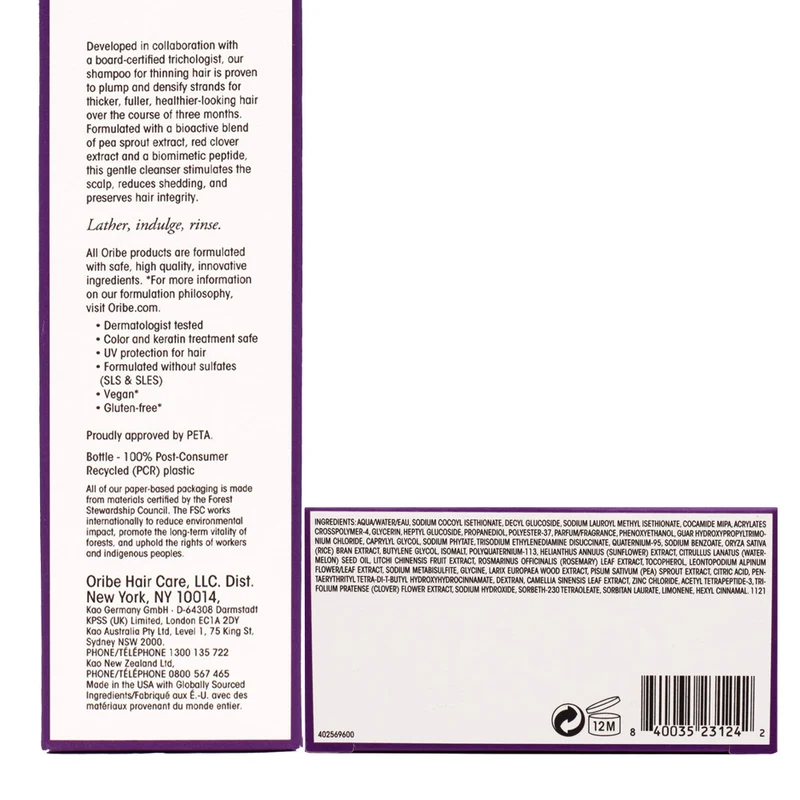Oribe Serene Scalp Densyfing Shampoo 250ml - shampoo densificante per capelli diradati
