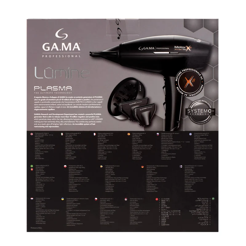 Ga.ma Professional Lumine Phon 80 Plasma X8 - asciugacapelli