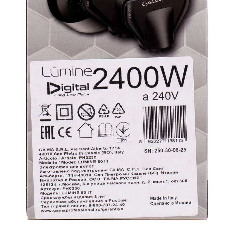 Ga.ma Professional Lumine Phon 80 Plasma Dgt - asciugacapelli