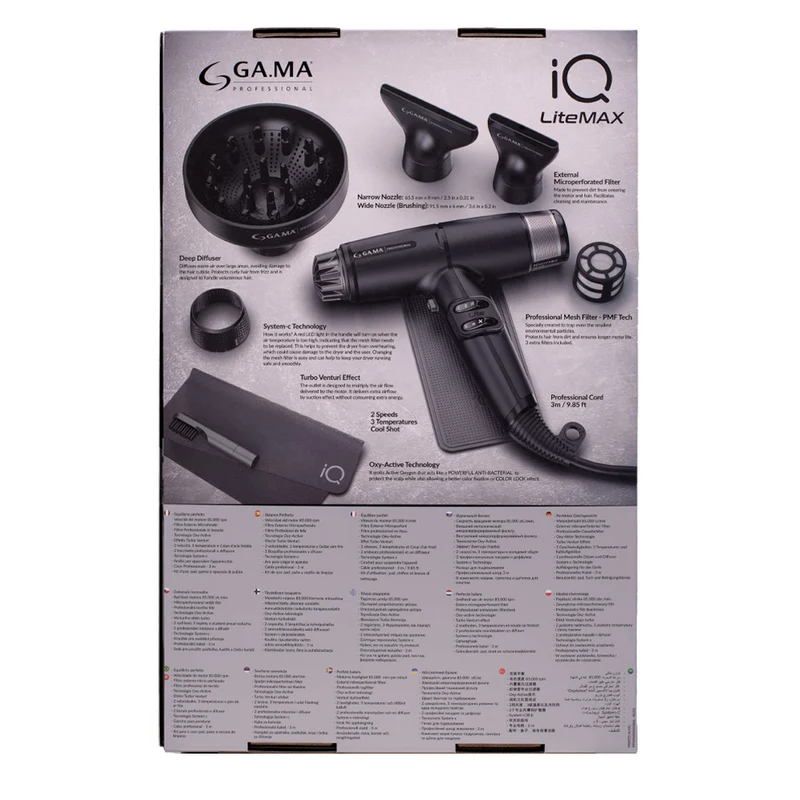 Ga.ma Professional IQ Lite Max Nero - asciugacapelli