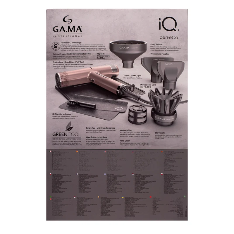 Ga.ma Professional IQ3 Perfetto Golden Rose - asciugacapelli
