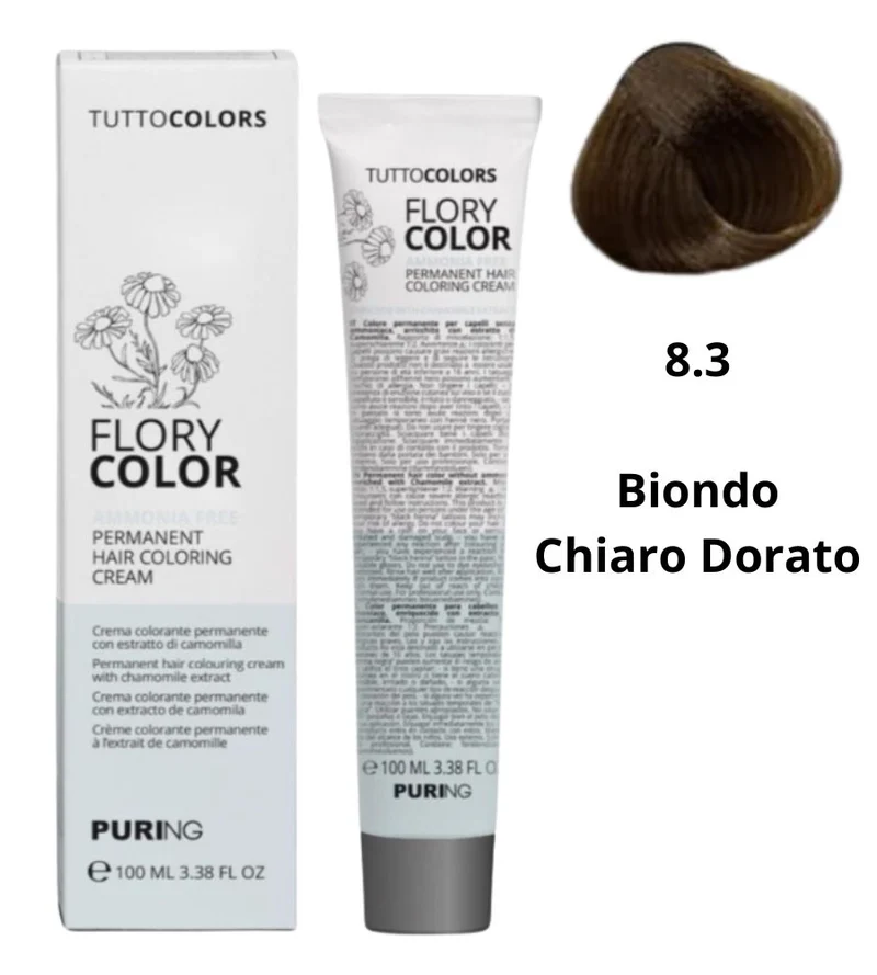 Tintura Flory Color Senza Ammoniaca 100ml 8.3 Biondo Chiaro Dorato
