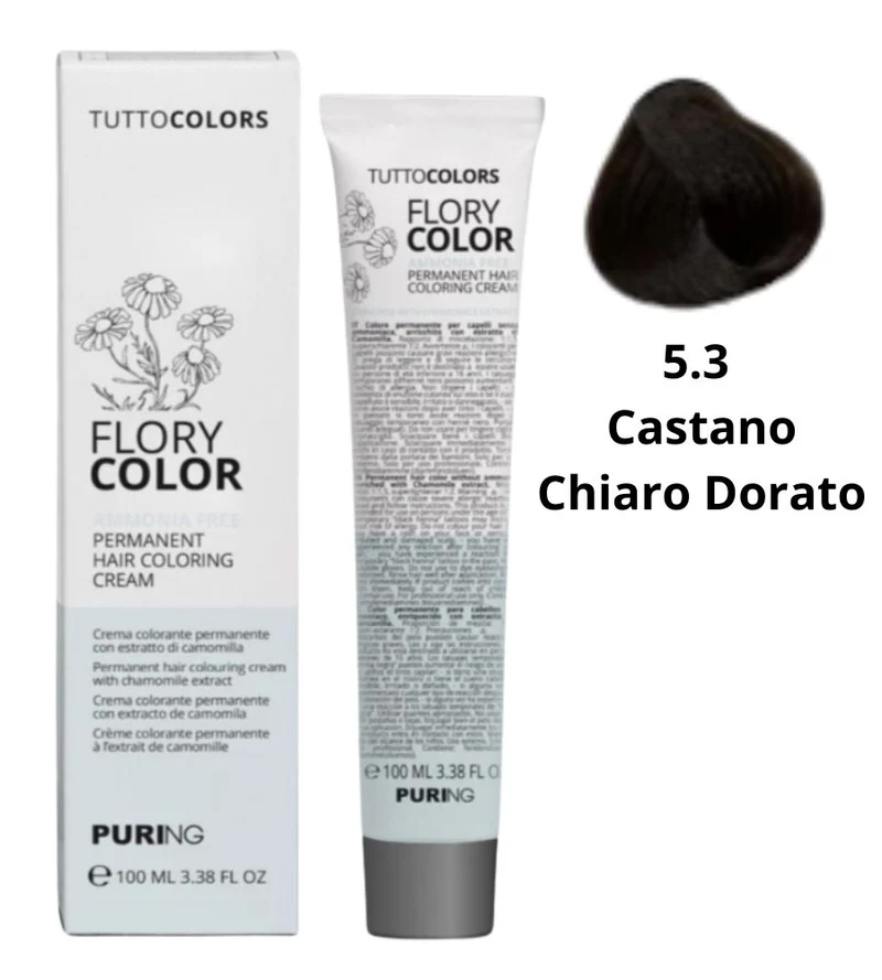 Tintura Flory Color Senza Ammoniaca 100ml 5.3 Castano Chiaro Dorato