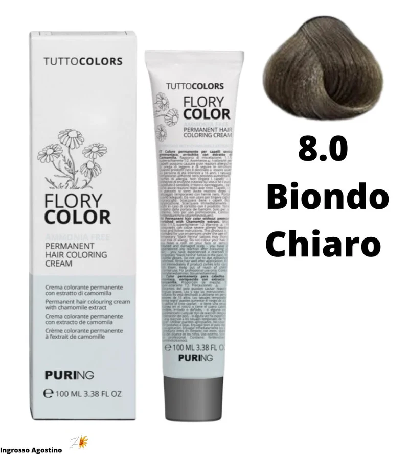 Tintura Flory Color Senza Ammoniaca 100ml 8.0 Biondo chiaro