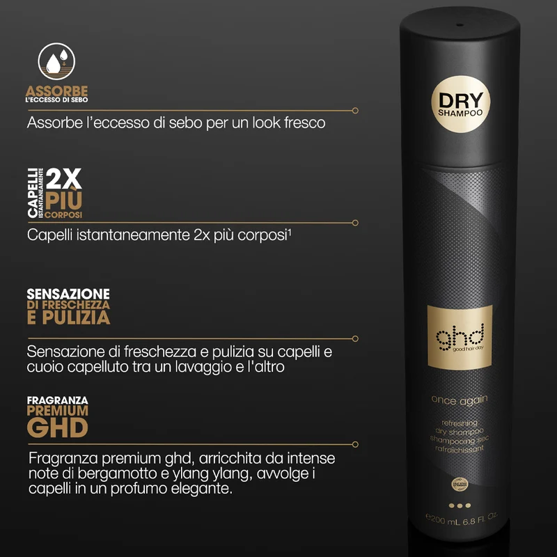 Ghd Once Again Refreshing Dry Shampoo 200ml - shampoo secco rinfrescante leggero