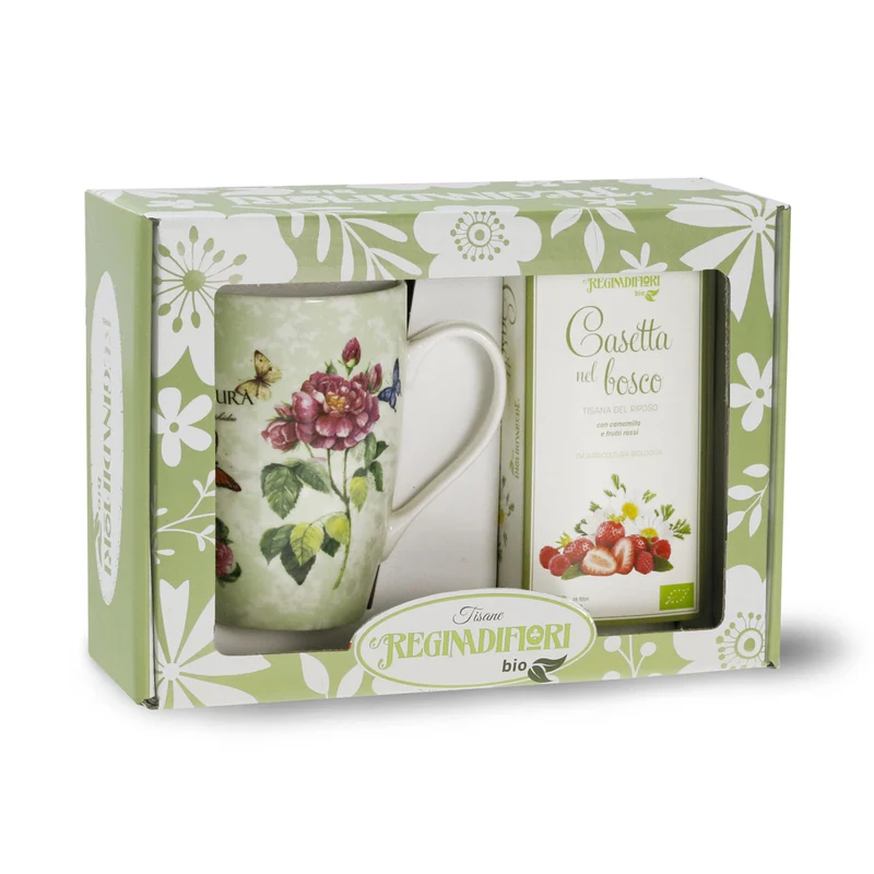 REGINADIFIORI - Mug + Casetta Nel Bosco BIO (15x3g)