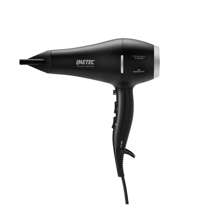 Imetec Asciugacapelli P13 3000, Motore AC, 2300W, Ioni, 2 velocità, 3 temp., Aria Fredda, Concentratore, Diffusore